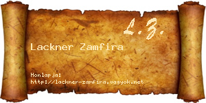 Lackner Zamfira névjegykártya